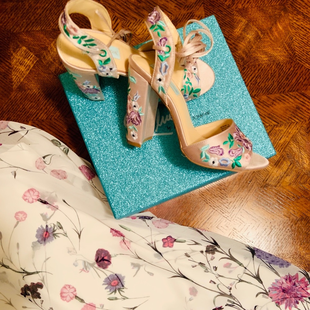Betsey Johnson sandals original champagne color.